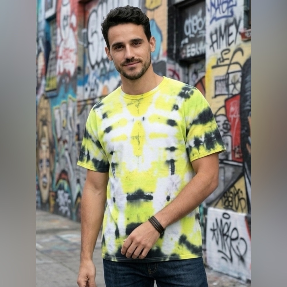 Handcrafted - Tie Dye T-Shirt – Vibrant Handmade - Boho Unisex Top - Size‎ XL